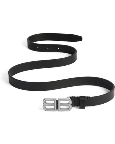 Balenciaga Leather Logo Hourglass Belt - Black