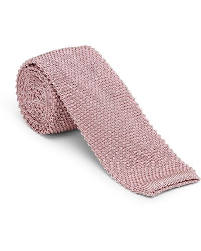 Brunello Cucinelli Silk Knitted Tie - Pink