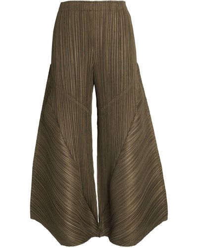 Pleats Please Issey Miyake Thicker Bottoms 2 Flared Pants - Brown