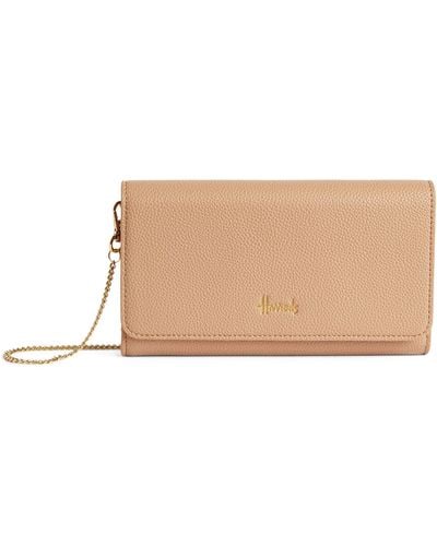 Harrods Croc-embossed Oxford Chain Wallet - Natural
