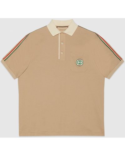 Gucci Logo-embroidered Short-sleeve Stretch-cotton Piqué Polo Shirt X - Natural