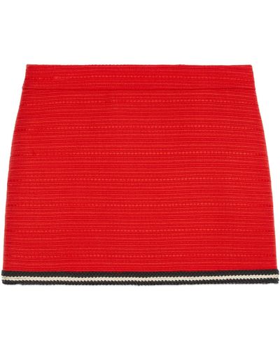 Gucci Wool Ribbon-trim Mini Skirt - Red