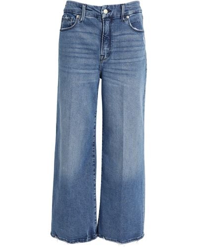 GOOD AMERICAN Cropped Good Waist Palazzo Jeans - Blue