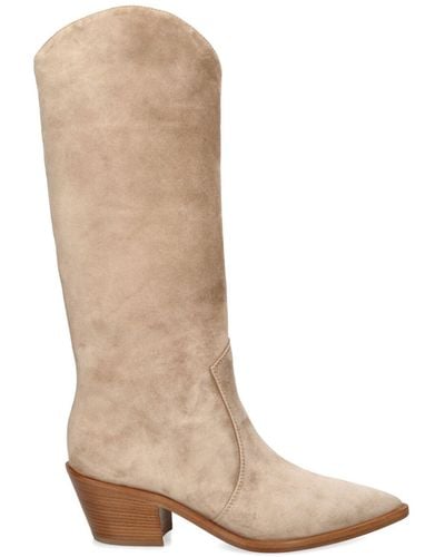 Gianvito Rossi Suede Denver Boots 45 - Natural