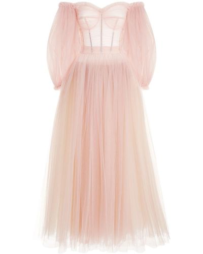 Dolce & Gabbana Gathered Tulle Gown - Pink