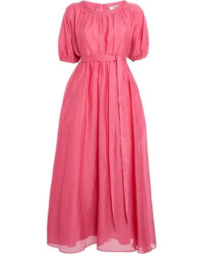 Max Mara Tie-waist Midi Dress - Pink
