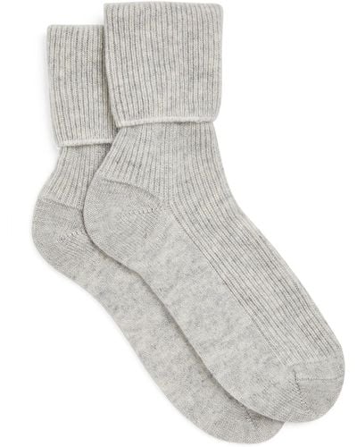 Johnstons of Elgin Cashmere Bed Socks - Grey