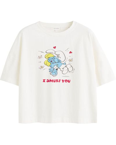 Chinti & Parker X The Smurfs Organic Cotton T-shirt - White