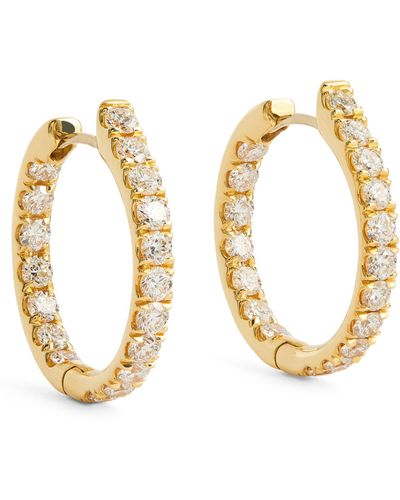 Melissa Kaye Yellow Gold And Diamond Honey Hoop Earrings - Metallic