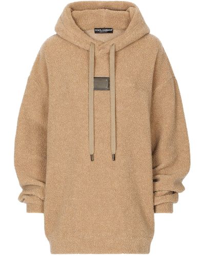 Dolce & Gabbana Boucle Oversized Hoodie - Natural