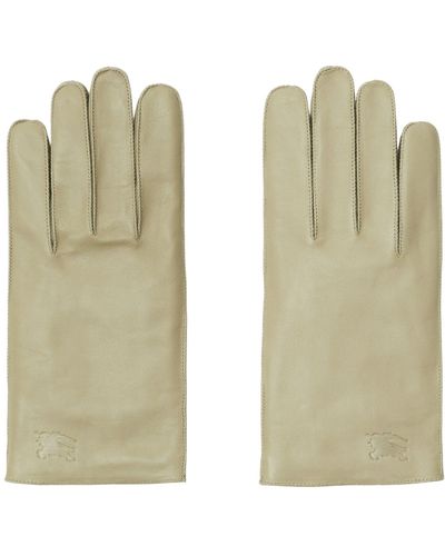 Burberry Leather Ekd Gloves - Green
