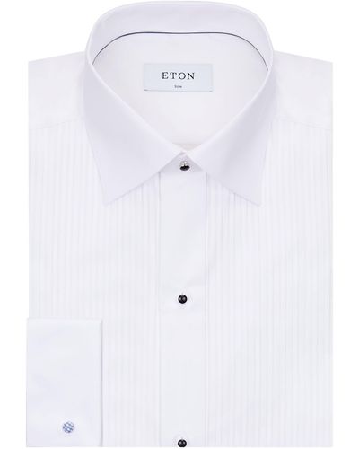 Eton Pleated Cotton Shirt - White