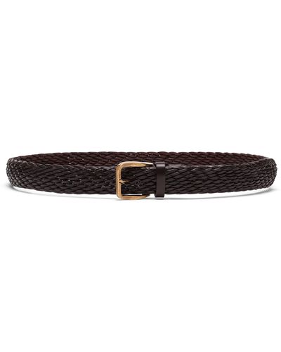 Brunello Cucinelli Leather Braided Belt - Brown