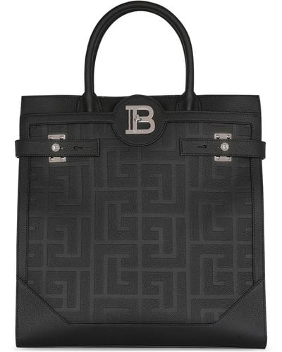 Balmain Calfskin B-buzz 36 Tote Bag - Black