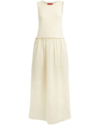MAX&Co. Linen-cotton Maxi Dress - White