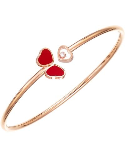 Chopard Rose Gold And Diamond Happy Hearts Wings Bangle - Multicolor