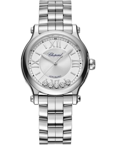 Chopard Stainless Steel And Diamond Happy Sport Automatic Watch 33mm - Gray