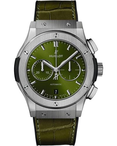 Hublot Titanium Classic Fusion Chronograph Watch 42mm - Green