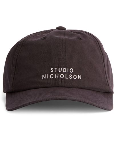 Studio Nicholson Embroidered Logo Cap - Brown