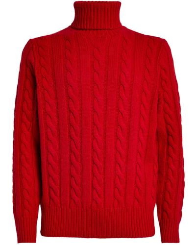 Polo Ralph Lauren Wool-cashmere Cable-knit Sweater - Red