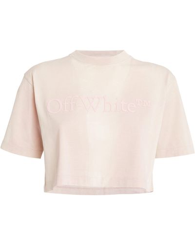 Off-White c/o Virgil Abloh Cropped Laundry T-shirt - Natural