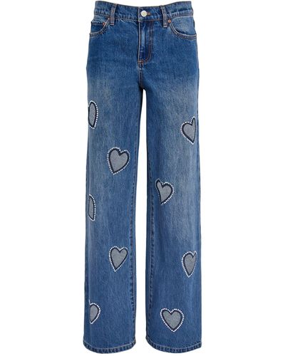 Alice + Olivia Alice + Olivia Heart Cut-out Karrie Jeans - Blue
