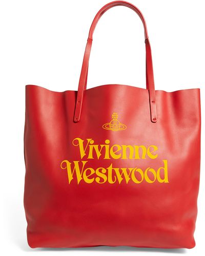 Vivienne Westwood Leather Studio Tote Bag - Red