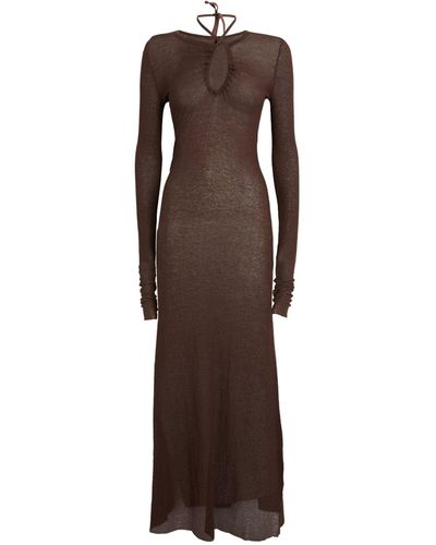 Sir. The Label Halterneck Emmeline Midi Dress - Brown