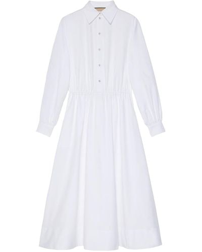 Gucci Oxford Cotton Midi Dress - White