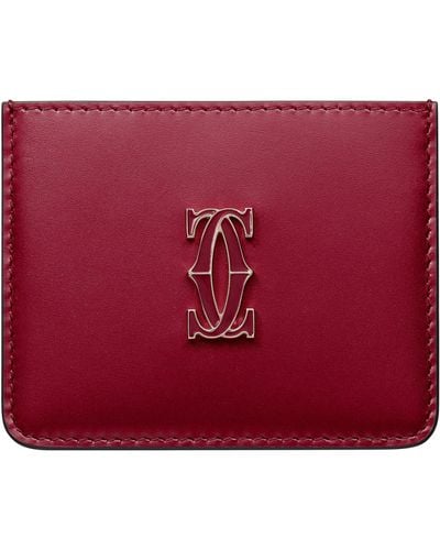 Cartier Leather C De Card Holder - Red