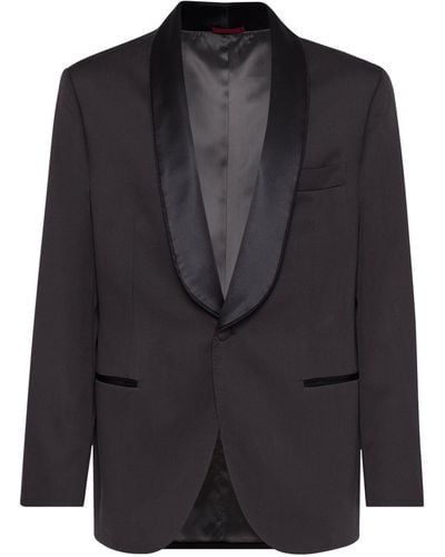 Brunello Cucinelli Silk Twill Délavé Tuxedo Jacket - Black