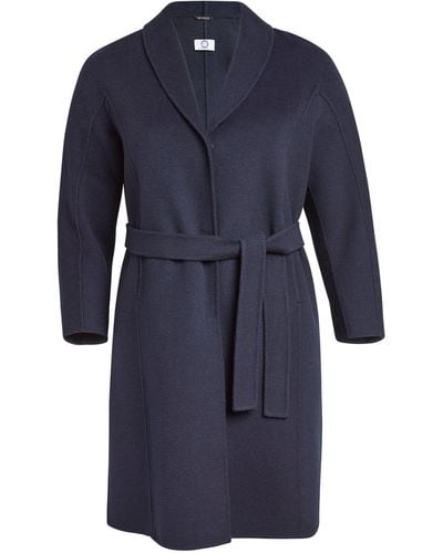 Marina Rinaldi Wool-cashmere Tilde Wrap Coat - Blue