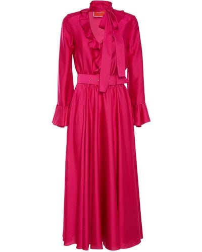 La DoubleJ Belted Baby Maxi Dress - Red