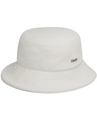 ZEGNA Cotton-silk Bucket Hat - White