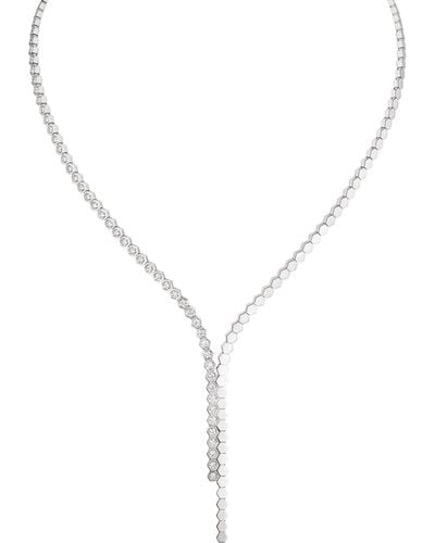 Chaumet White Gold And Diamond Bee My Love Asymmetric Necklace - Metallic