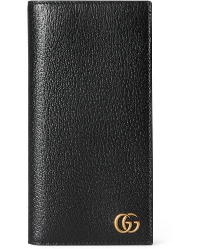 Gucci Leather Gg Marmont Long Wallet - Black