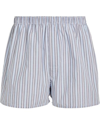 Sunspel Striped Classic Boxer Shorts - Blue
