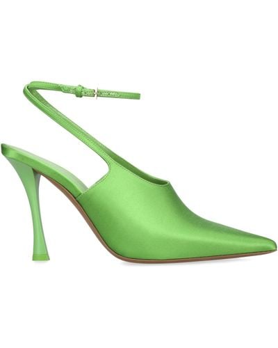 Givenchy Satin Show Slingback Court Shoes 95 - Green