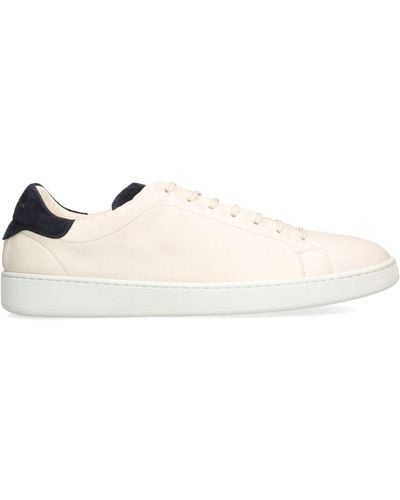 Kiton Leather Tennis Trainers - Natural
