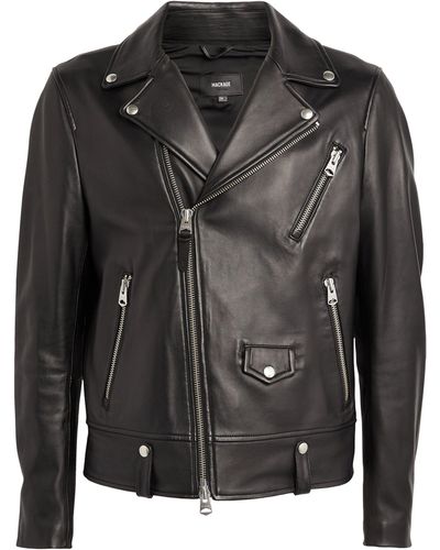 Mackage Hooded Leather Jacket - Black