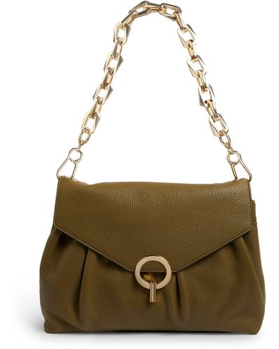Sandro Quilted Leather Yza Shoulder Bag - Green