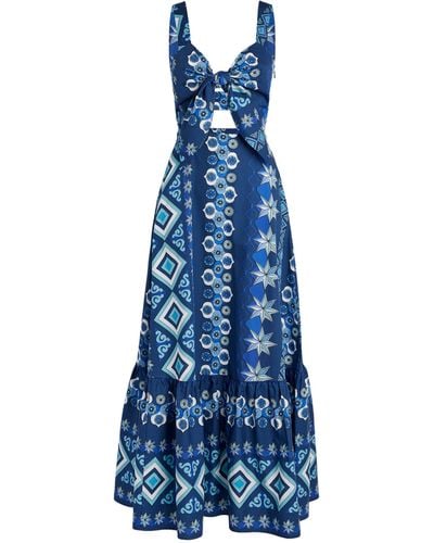 La DoubleJ Peek-a-boo Maxi Dress - Blue