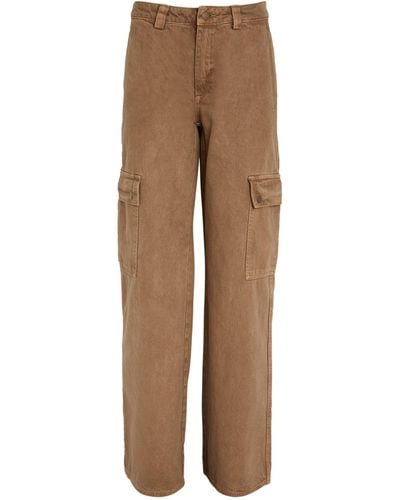 MAX&Co. Cotton Cargo Trousers - Brown