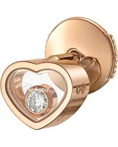 Chopard Rose Gold And Diamond My Happy Hearts Single Earring - Natural