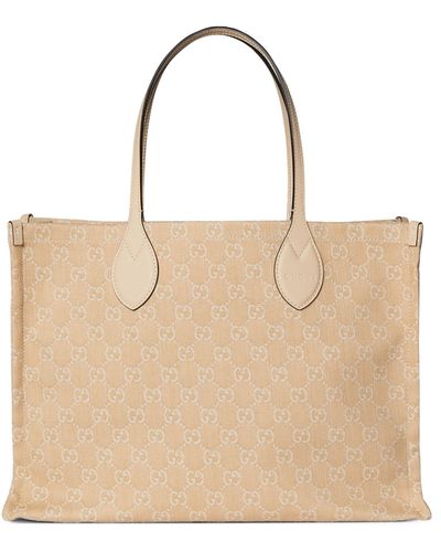 Gucci Large Ophidia Gg Tote Bag - Natural
