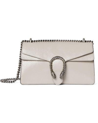 Gucci Small Patent Leather Dionysus Shoulder Bag - Grey