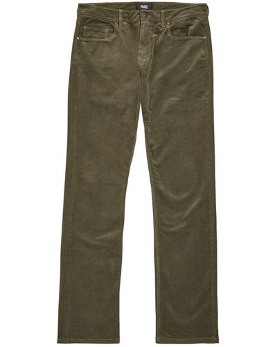 PAIGE Corduroy Federal Slim Trousers - Green