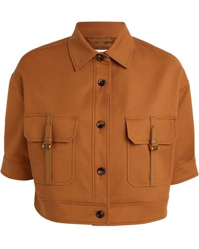 Max Mara Stretch-cotton Shirt Jacket - Brown