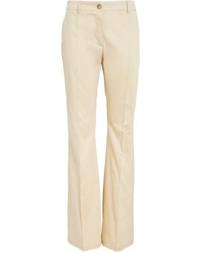 MAX&Co. Cotton Flared Trousers - Natural