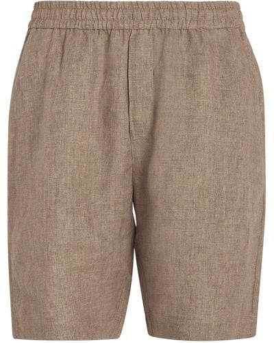 Sunspel Cotton-linen Drawstring Shorts - Gray